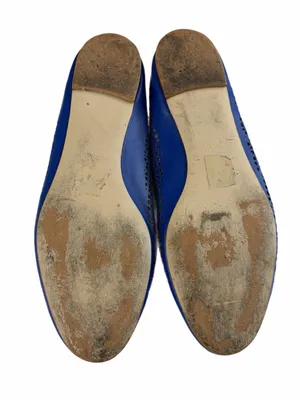 J. CREW Nora Bright Royal Blue Perforated Leather Ballet Flats Italy Size 8.5 thumbnail 8