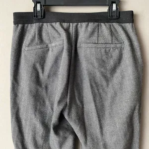 Zara‎ Cotton Herringbone Academia Office Siren Tapered Ankle Pants Small Gray thumbnail 6
