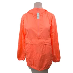 NEW Gap Orange Water Resistant Rain Coat Foldable Windbreaker Jacket Size XXS/XS thumbnail 2