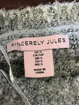 Sincerely Jules Sweater Womens Small Multicolor Patchwork Chunky Knit Cropped thumbnail 7