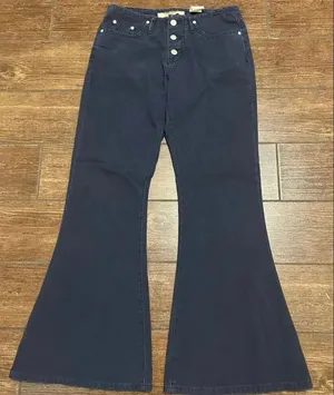Paris Blues originals Vintage Y2K Low Rise Flare flared Leg Jeans 29x30 dark was thumbnail 1