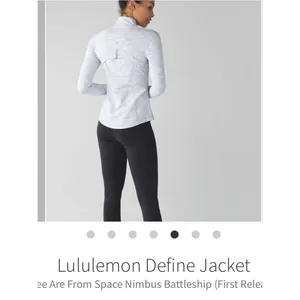 EUC lululemon 8 define jacket white gray space dye women’s thumbnail 2