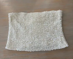 H&M White Sequin Mini Skirt/Top thumbnail 3