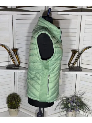 Roosevelt light green puffer vest quilted fleece lined outerwear hiking skiing L thumbnail 3