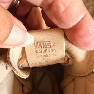 Vans Sk8-Hi Slim Zip Women 8.5‎ Veggie Tan Leather High Top Sneakers Nude Peach thumbnail 3