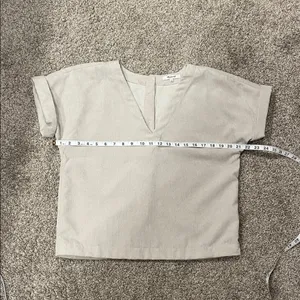 Madewell Collette Button Back Top in Khaki Corduroy Size Small thumbnail 7