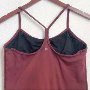 LULULEMON Power Y Tank Luon Bordeaux Drama Maroon Tank Size 10 thumbnail 6