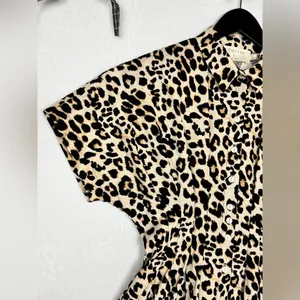 Exquise Anthropologie Cotton Blend Relaxed Leopard Tobie Shirt Dress Sz XS. P-46 thumbnail 6