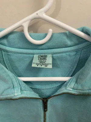 Comfort Colors Teal Quarter-Zip Sweater thumbnail 4