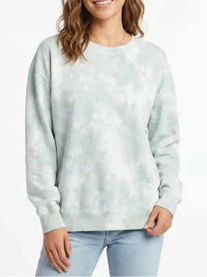 Abercrombie & Fitch Tie Dye Crewneck Sweatshirt Green White Soft‎ A&F Large thumbnail 1
