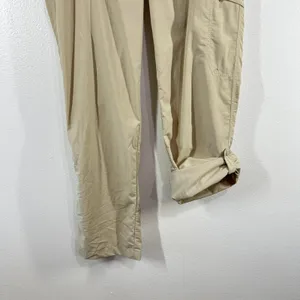 Columbia Omni-Shade Hiking‎ Pants Roll Tab Women's 10 Beige Nylon UPF Zip Pocket thumbnail 7