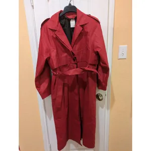 London Fog By Wamsutta Thinsula Lined Red Trench Coat Woman’s 8 Regular thumbnail 6