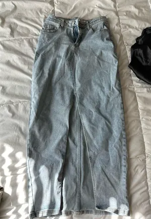 Princess Polly Denim Maxi Skirt Slit thumbnail 3