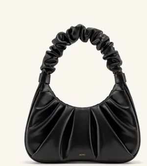 JW Pei Gabbi Ruched Hobo Bag Black thumbnail 1