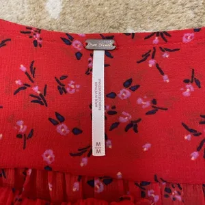 Free people Lolita red purple floral blouse women’s size medium thumbnail 5