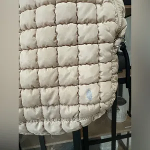FP Movement quilted tote bag carryall beige sand hobo large zipper shoulder thumbnail 7