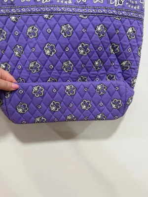Vera Bradley Purple Quilted Tote Bag Floral Paisley Print Cotton Shoulder Bag thumbnail 5