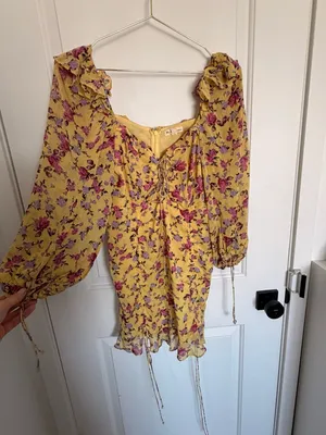 For Love & Lemons Beaumont Cinched Ruffle Mini Dress thumbnail 7