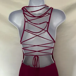 Lulus Strappy to be Here Maxi Y2K Dress Sz Small Corset Prom Glam Strappy Formal thumbnail 6