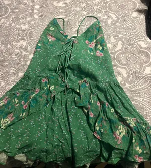 Free People Green Romper Floral thumbnail 1
