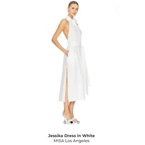 MISA Los Angeles Jessika White Halter Dress NWT Size M thumbnail 13