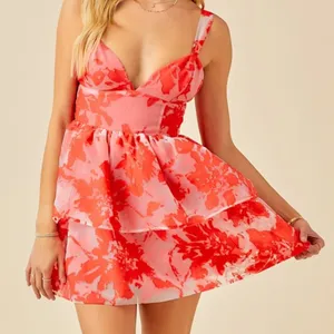 FLORAL ORGANZA TIERED ROMPER DRESS Medium thumbnail 3