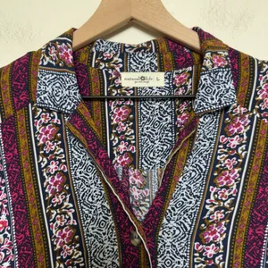 Natural Life Women Ansley Dress Large Multicolor Boho Floral Patchwork Hippie‎ thumbnail 6