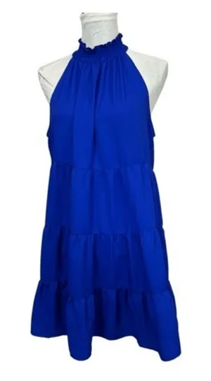 1.STATE Sleeveless‎ Smocked Tiered Mini Short Dress Size Large thumbnail 1