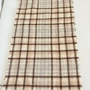 Charter Club Luxury Cashmere Plaid Scarf Ivory Neutral 2-Ply Lightweight Unisex thumbnail 2