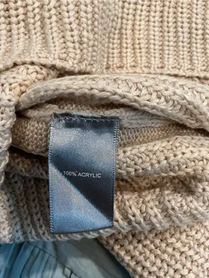 Marled Cream Openwork Diamond Knit Crewneck Sweater thumbnail 6