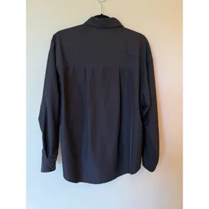 Express Long Sleeve Poplin Boyfriend Portofino Shirt Black Women's Size Medium thumbnail 4