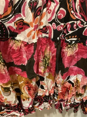 new directions Floral Tiered Maxi Skirt - Pink, Black, Cream thumbnail 3