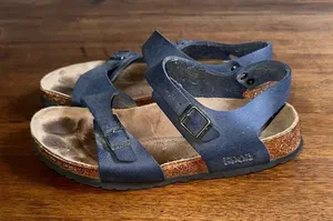 Birkenstock‎ Birkis Fussbett Blue Double Strap Slingback Anatomical Sandals thumbnail 1