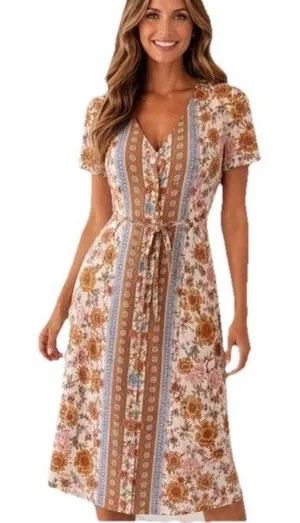 Matilda Jane Women's Just for a Moment Floral Midi Dress Size Small Boho Cottage thumbnail 1