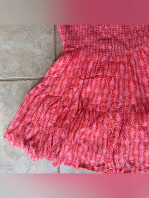 Free People Sweet Annie Mini Dress in Pink Combo Size Medium thumbnail 4