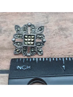 Cute 925 & Marcasite Silver Pierced Stud Earrings Whimsigoth Witchy Classic thumbnail 9