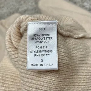 Le lis Brown White Tan Striped Colorblock Balloon Sleeve Crewneck Sweater Small thumbnail 6