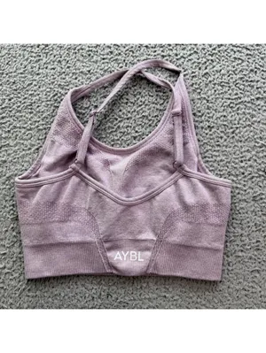 AYBL Seamless Sculpt Sports Bra Mauve Pink Adjustable Straps Gym Activewear S thumbnail 2