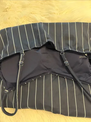 Gilly Hicks Navy Pinstripe Dress with White Stripes with shorts under it size L thumbnail 9