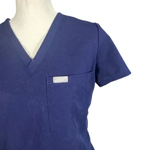 FIGS Technical Collection Scrub Top Womens XXS Navy Blue V Neck Medical Uniform thumbnail 9