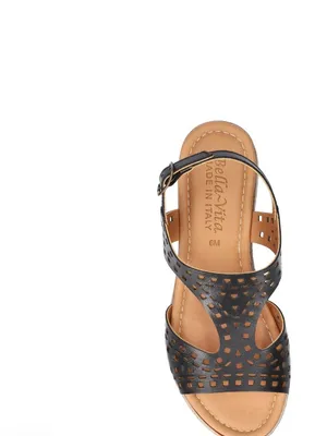 Bella Vita women’s Ann-Italy black Perforated Wedge Sandals shoes 8 extra wide thumbnail 5