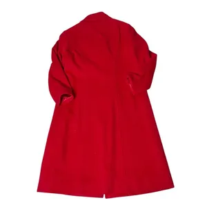 PETER PAN Tailors Red Coat Midi Lined Handmade Womens Small VINTAGE Hong Kong thumbnail 8