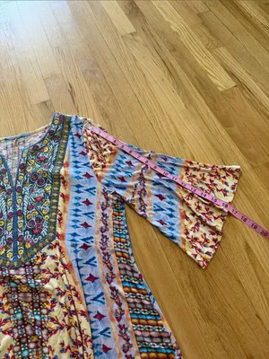 Soft Surroundings Fifi Bell Sleeve Embroidered Boho Top Sz L thumbnail 6
