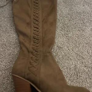 Brown Faux Suede Wide Calf Over Knee-High Women's Boots thumbnail 1
