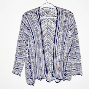 Lucky Brand Pottery boho fringed cardigan sz S thumbnail 2