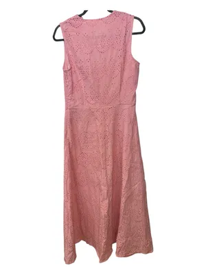 CoMMENSE Cotton Sleeveless Embroidered Eyelet Dress with Deep V Neck Small NWT thumbnail 3