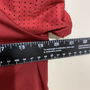 Champion Activewear Top Womens Medium Burgundy Red‎ Mesh Open Back Thumbholes thumbnail 6