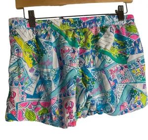 Lilly Pulitzer Pop Up Wish You Were Here Katia Casual Summer Shorts Size S thumbnail 6