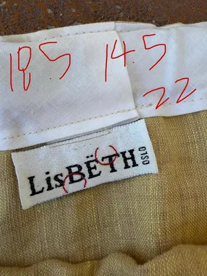 VTG Lisbeth Oslo yellow linen pants with elastic waistband sz XL thumbnail 3