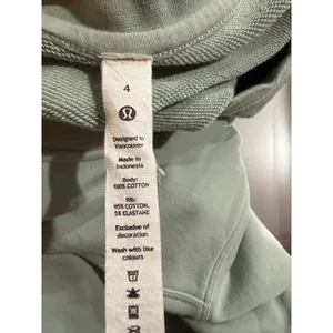Lululemon Perfectly Oversized Crew Sweatshirt Sage Green Cotton Pullover‎ Size 4 thumbnail 6